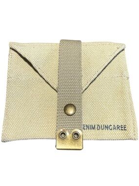 DENIM DUNGAREE Canvas Pouch Wallet Coin Change Purse Snap Closure